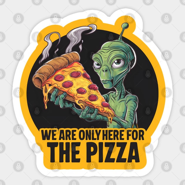 Alien Pizza Encounter Sticker by MakerMind8.2